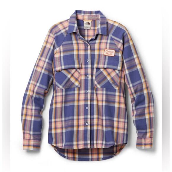North Face Women's Flannel Camp Shirt Plaid - Picture 2 of 7